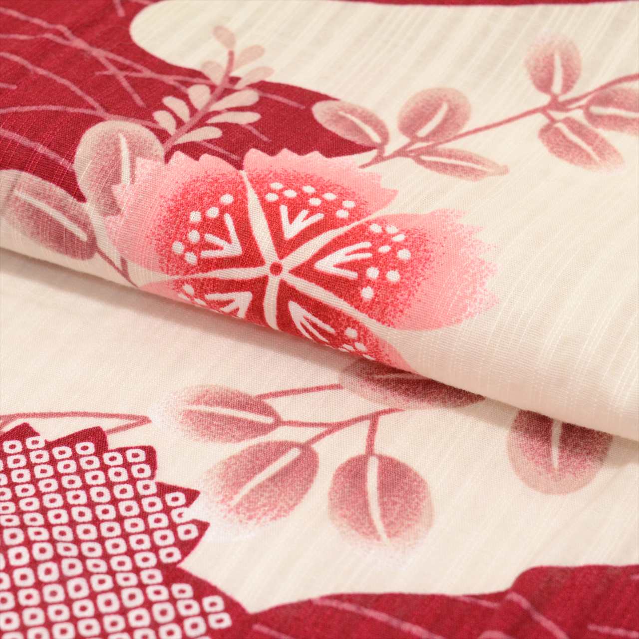 Vintage Japanese Yukata | Women's Yukata | White Cotton Ro | E-kasuri Floral Pattern | Size M | Sustainable | uu0460b