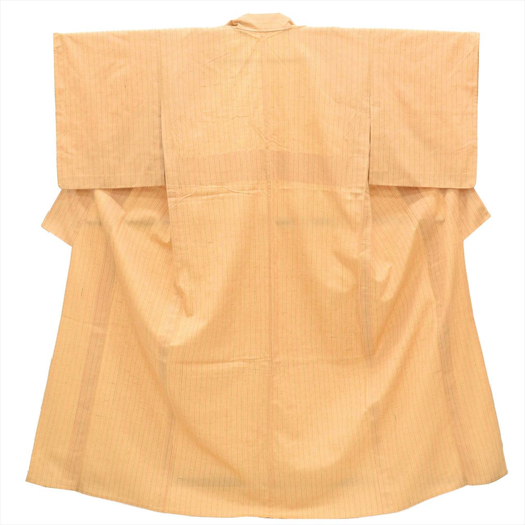 Vintage Japanese Kimono | Tsumugi | Brown Silk | Stripe Pattern | Unlined | Size M | Sustainable | uu0483b