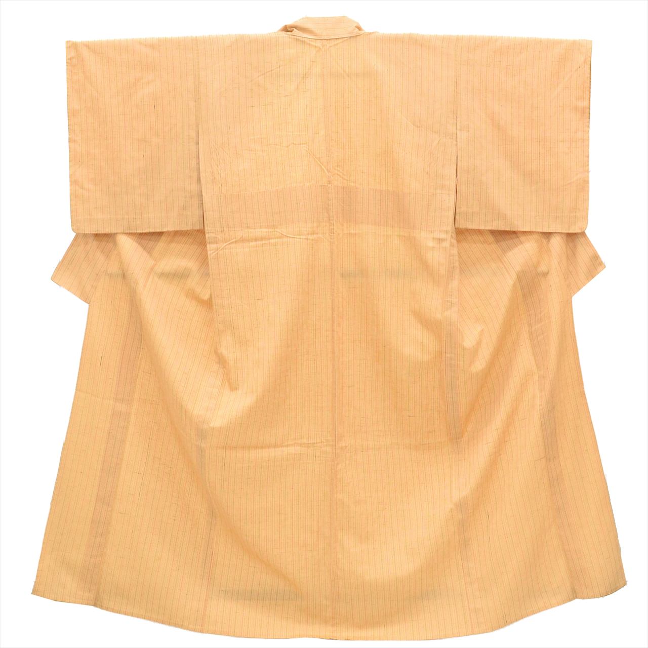 Vintage Japanese Kimono | Tsumugi | Brown Silk | Stripe Pattern | Unlined | Size M | Sustainable | uu0483b
