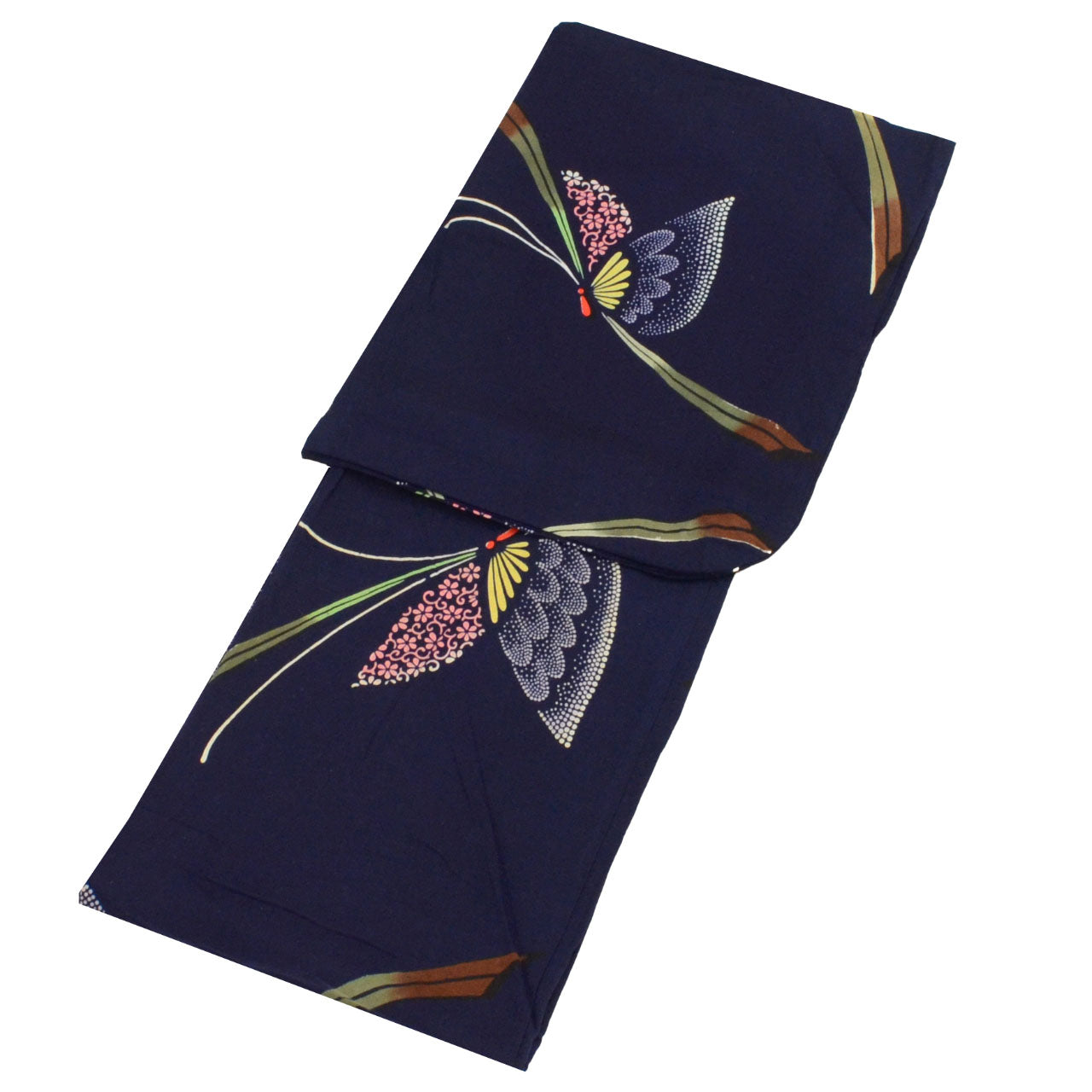 Vintage Japanese Yukata | Women's Yukata | Navy Cotton | Butterfly Pattern | Koma-ji Chuzome | Size M | Sustainable | uu0500b
