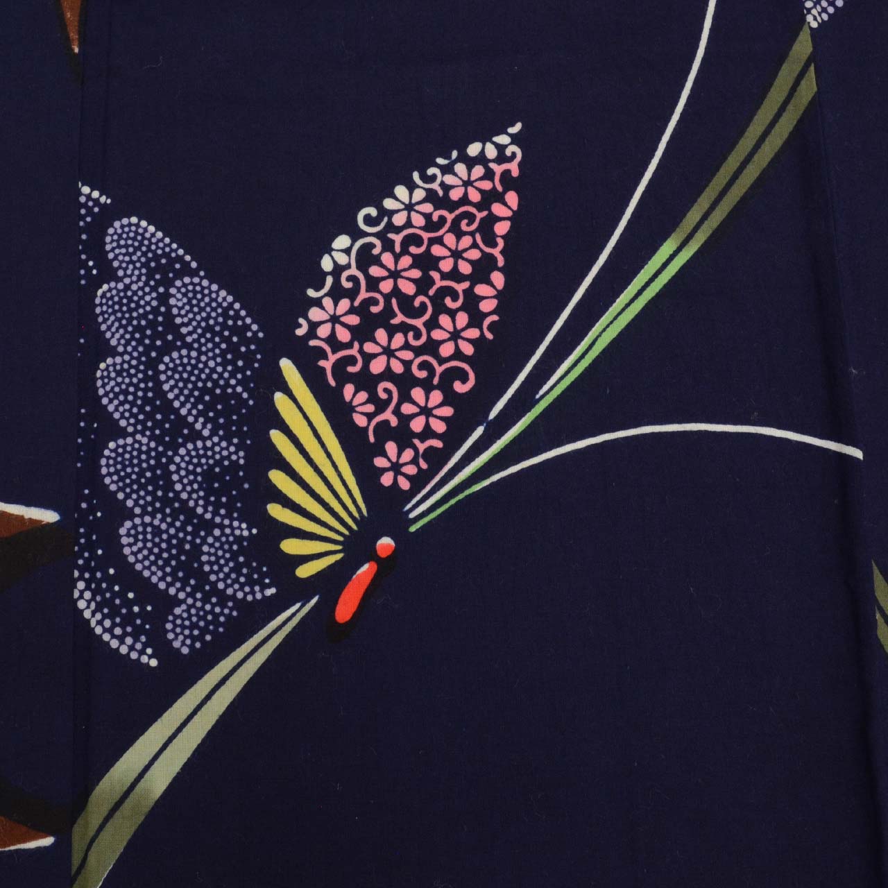Vintage Japanese Yukata | Women's Yukata | Navy Cotton | Butterfly Pattern | Koma-ji Chuzome | Size M | Sustainable | uu0500b