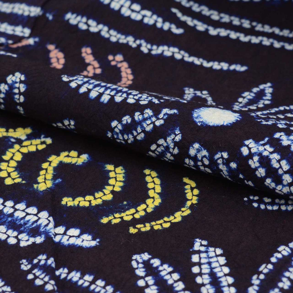 Vintage Japanese Yukata | Women's Yukata | Navy Cotton | Floral | Arimatsu Narumi Shibori | Indigo-dyed | Size M | Sustainable | uu0509b