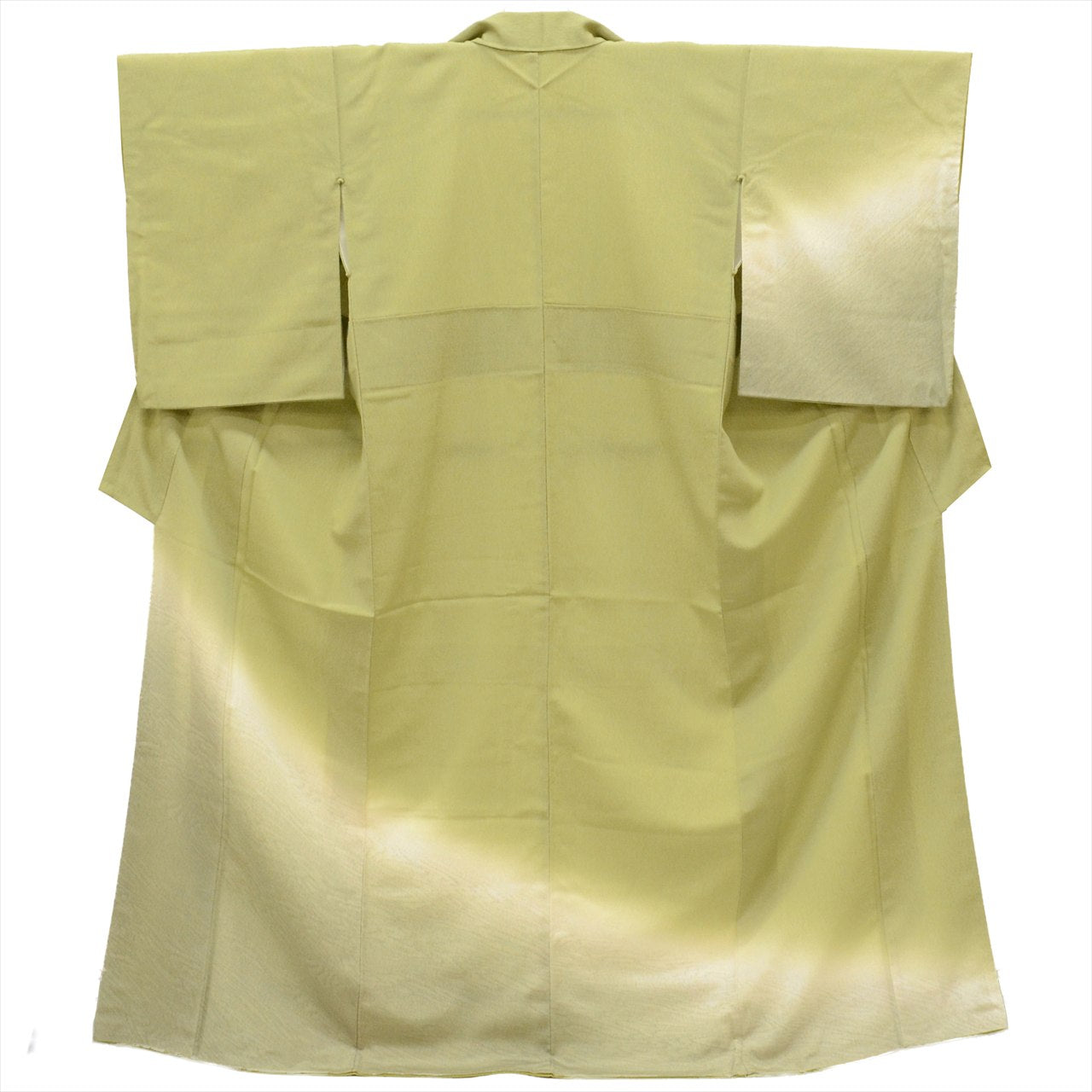 Vintage Japanese Kimono | Tsukesage | Green Silk | Stream Fukure-ori | Size M | Sustainable | uu0517b