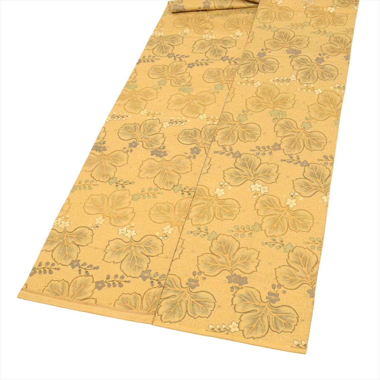 Vintage Japanese Obi | Maru-obi | Brown Silk | Paulownia Pattern | Gold Thread | Formal | Sustainable | uu0526b