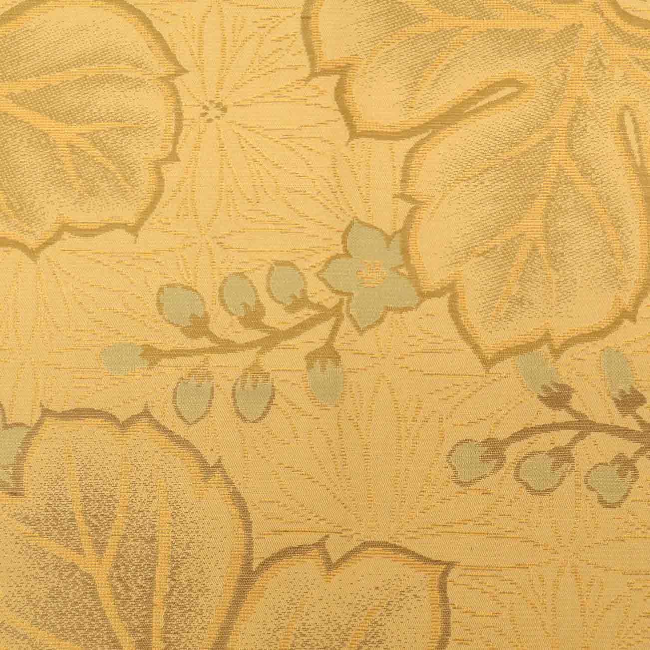 Vintage Japanese Obi | Maru-obi | Brown Silk | Paulownia Pattern | Gold Thread | Formal | Sustainable | uu0526b