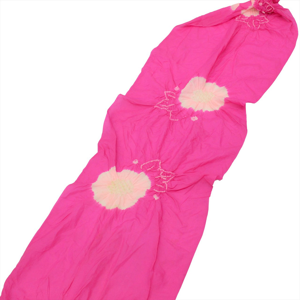 [Used] Recycled Yukata for Girls, Cotton, Size 130, Blue with Floral Pattern, Cotton Plum Blossom Pattern, uu0529b 