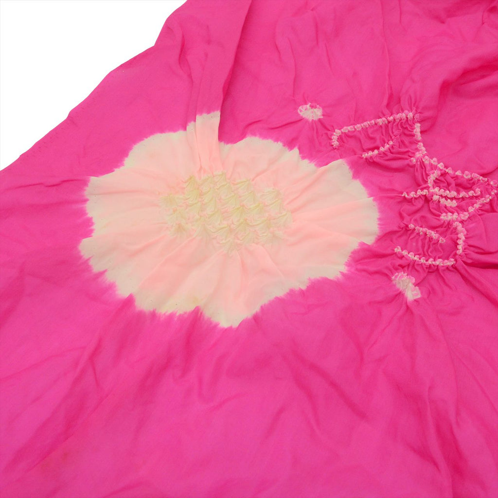 [Used] Recycled Yukata for Girls, Cotton, Size 130, Blue with Floral Pattern, Cotton Plum Blossom Pattern, uu0529b 
