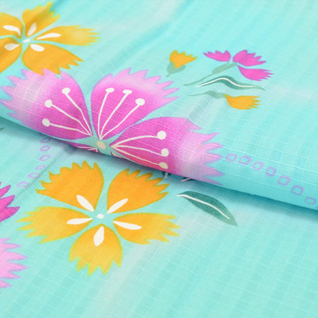 Vintage Japanese Yukata | Girl's Yukata | Blue Cotton Koubai | Floral Pattern | Kids Size 140 | Sustainable | uu0533b