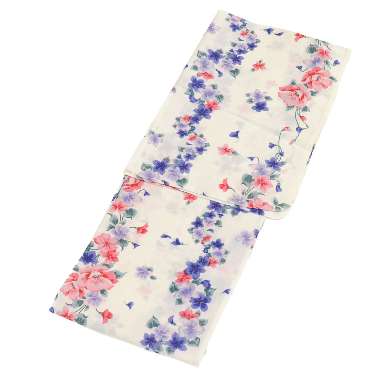 Vintage Japanese Yukata | Women's Yukata | White Synthetic | Floral Pattern | Sustainable | uu0540b