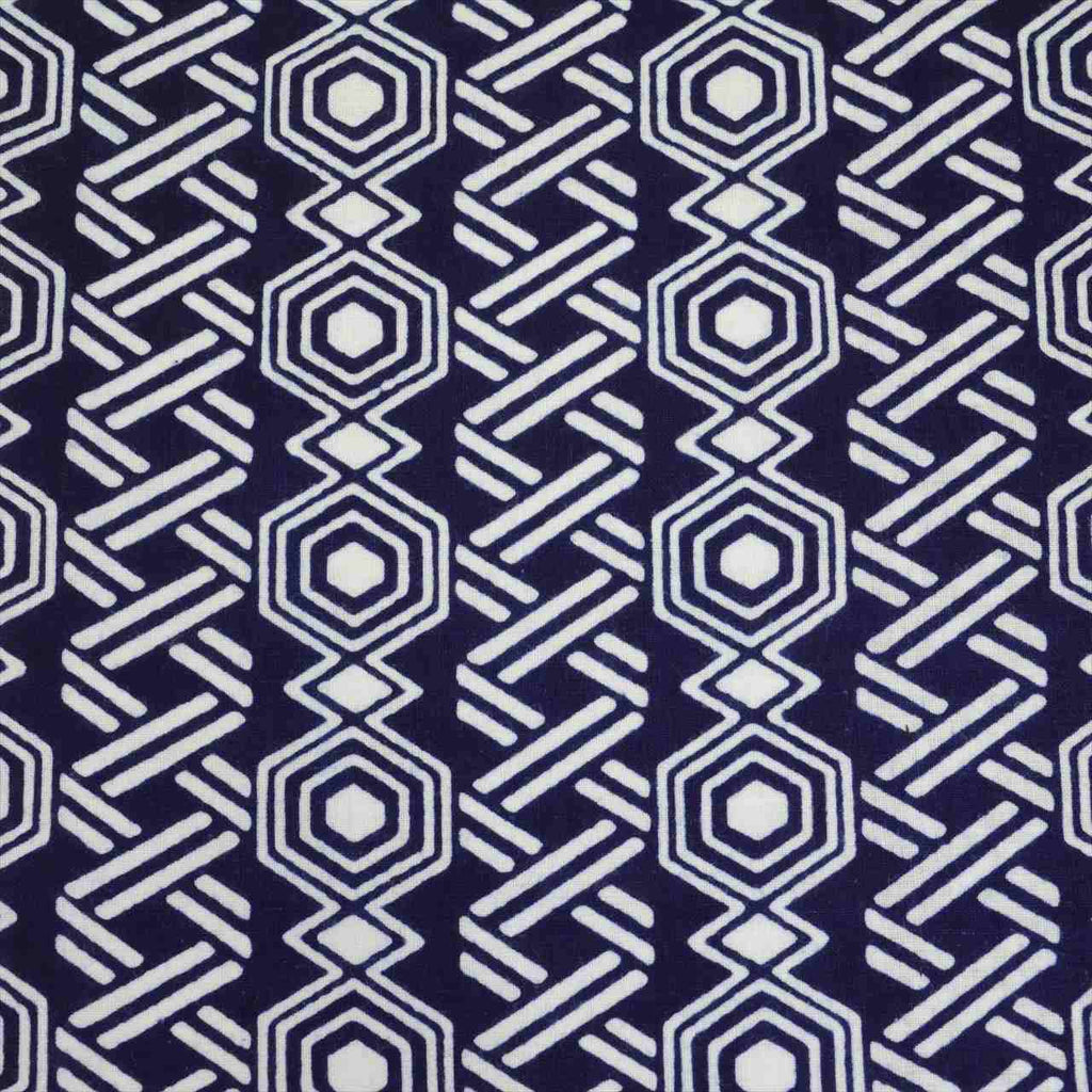 Vintage Japanese Yukata | Men's Yukata | Navy Cotton | Geometric Wari-tsuke Pattern | Koma-ji Chuzome | Plus Size LL | Sustainable | uu0542b