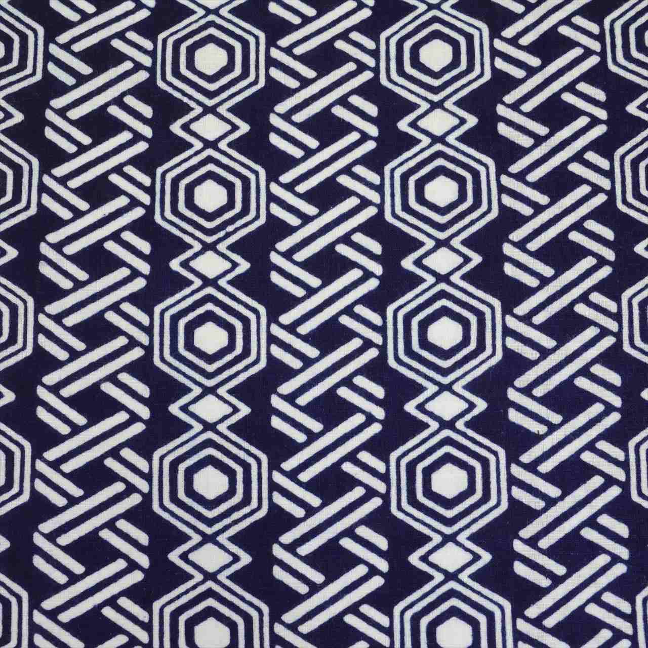 Vintage Japanese Yukata | Men's Yukata | Navy Cotton | Geometric Wari-tsuke Pattern | Koma-ji Chuzome | Plus Size LL | Sustainable | uu0542b