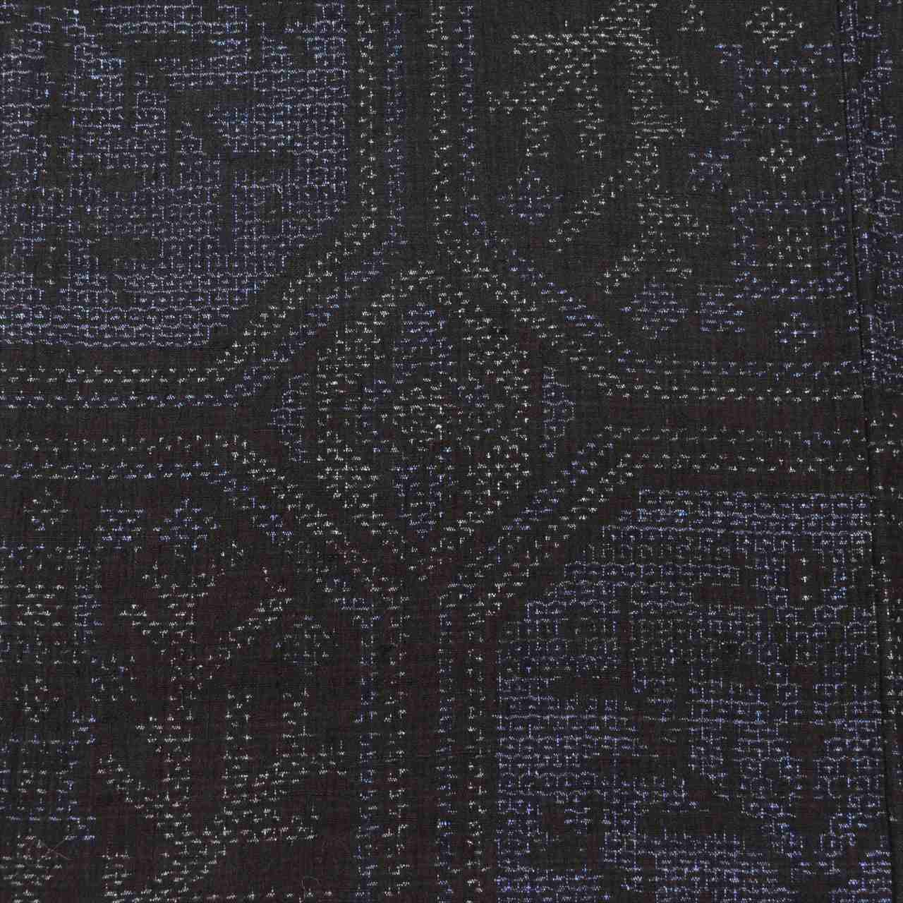 Vintage Japanese Kimono | Yuki Tsumugi | Navy Silk | Tortoiseshell Kasuri | UNESCO Heritage | Unlined | Sustainable | uu0547b