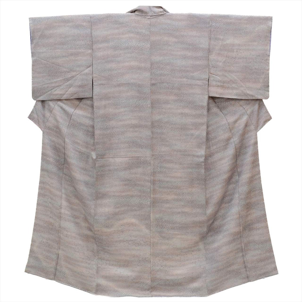 [Used] Komon (small patterned) recycled kimono, lined, pure silk, length 154.0cm (60.6in), size S, sleeve length 64.0cm (25.2in), purple tones, mottled pattern, high quality, semi-formal, spring, summer, autumn, winter, ready-made. 