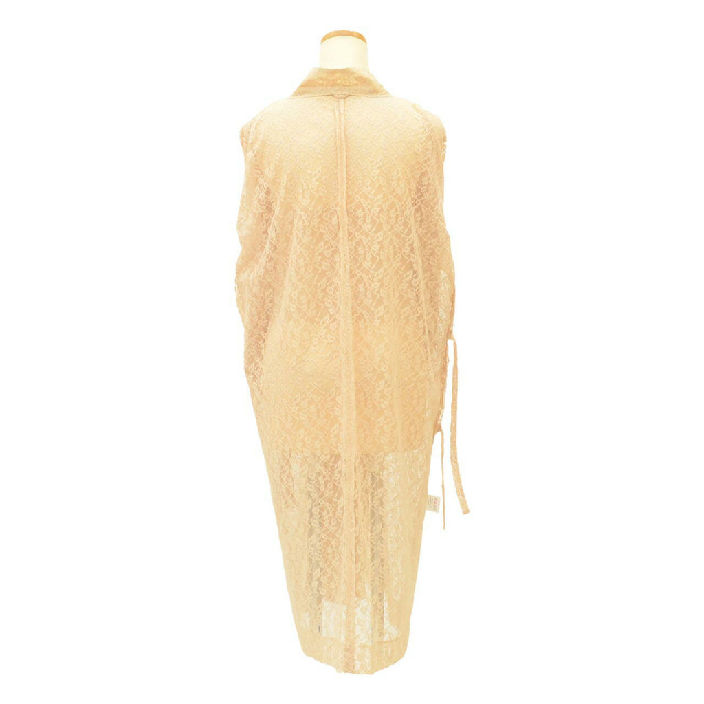 [Used] Summer Traveling Coat, Synthetic Fiber, Lace, Recycled Coat, Sleeve Length 68.0cm (26.8in), Body Length 105.0cm (41.3in), Beige, Floral Arabesque Pattern, Excellent Condition, Kimono Collar uu0598b 