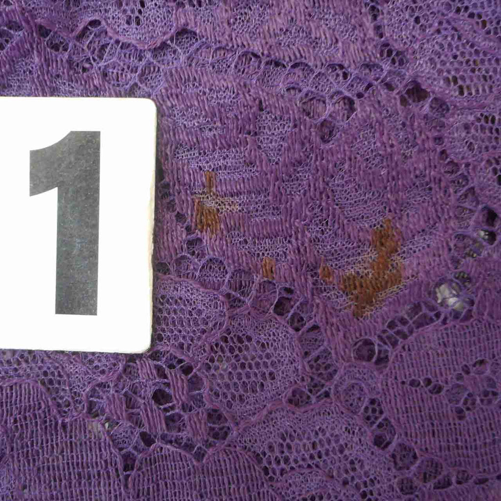 [Used] Summer Haori (Japanese jacket), Synthetic fiber, Lace, Recycled haori, Sleeve length 71.0cm (28.0in), Body length 83.5cm (32.9in), Purple, Floral pattern, Comes with haori cord uu0599b 