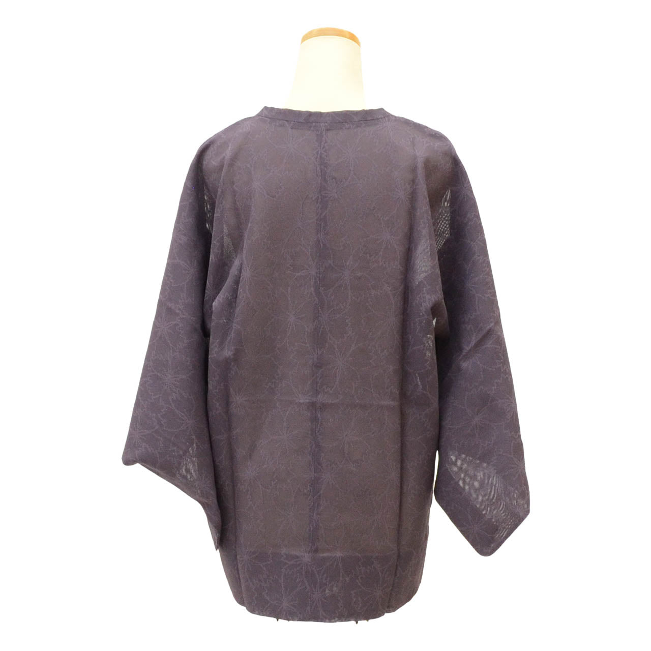 Vintage Japanese Kimono | Summer Dochungi Coat | Purple Silk Sha | Floral | Long | Sustainable | uu0627b