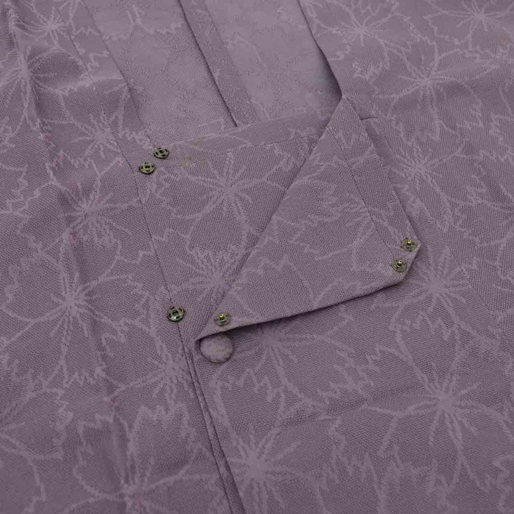 Vintage Japanese Kimono | Summer Dochungi Coat | Purple Silk Sha | Floral | Long | Sustainable | uu0627b