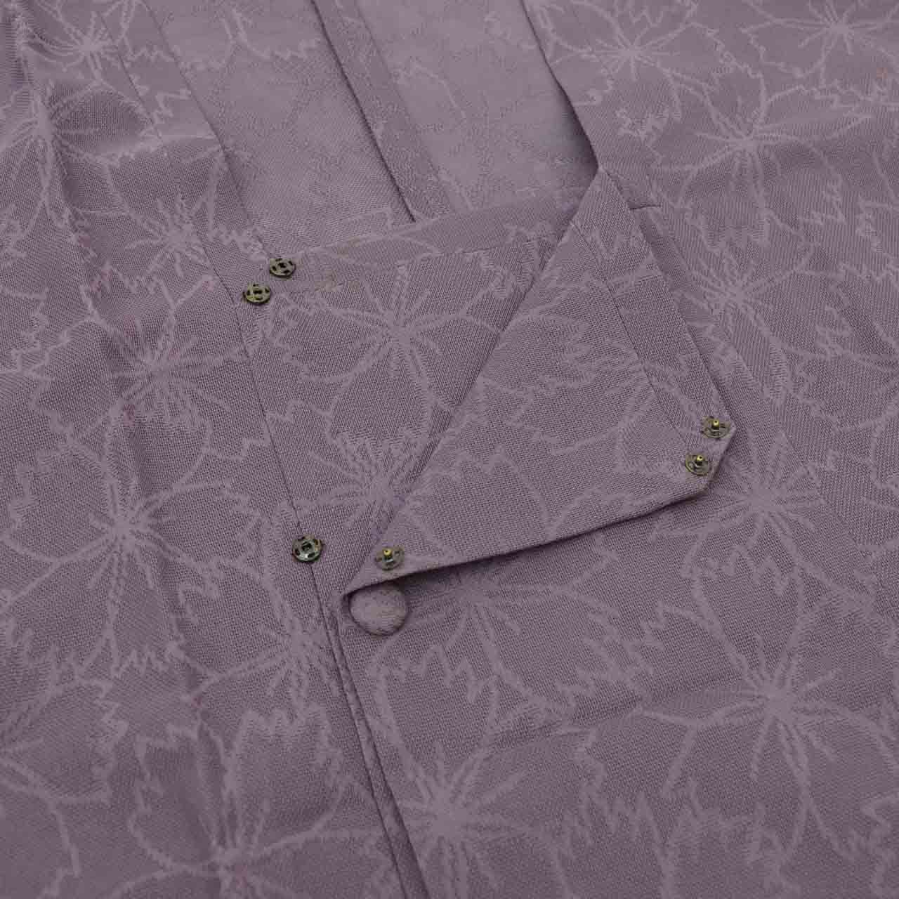 Vintage Japanese Kimono | Summer Dochungi Coat | Purple Silk Sha | Floral | Long | Sustainable | uu0627b