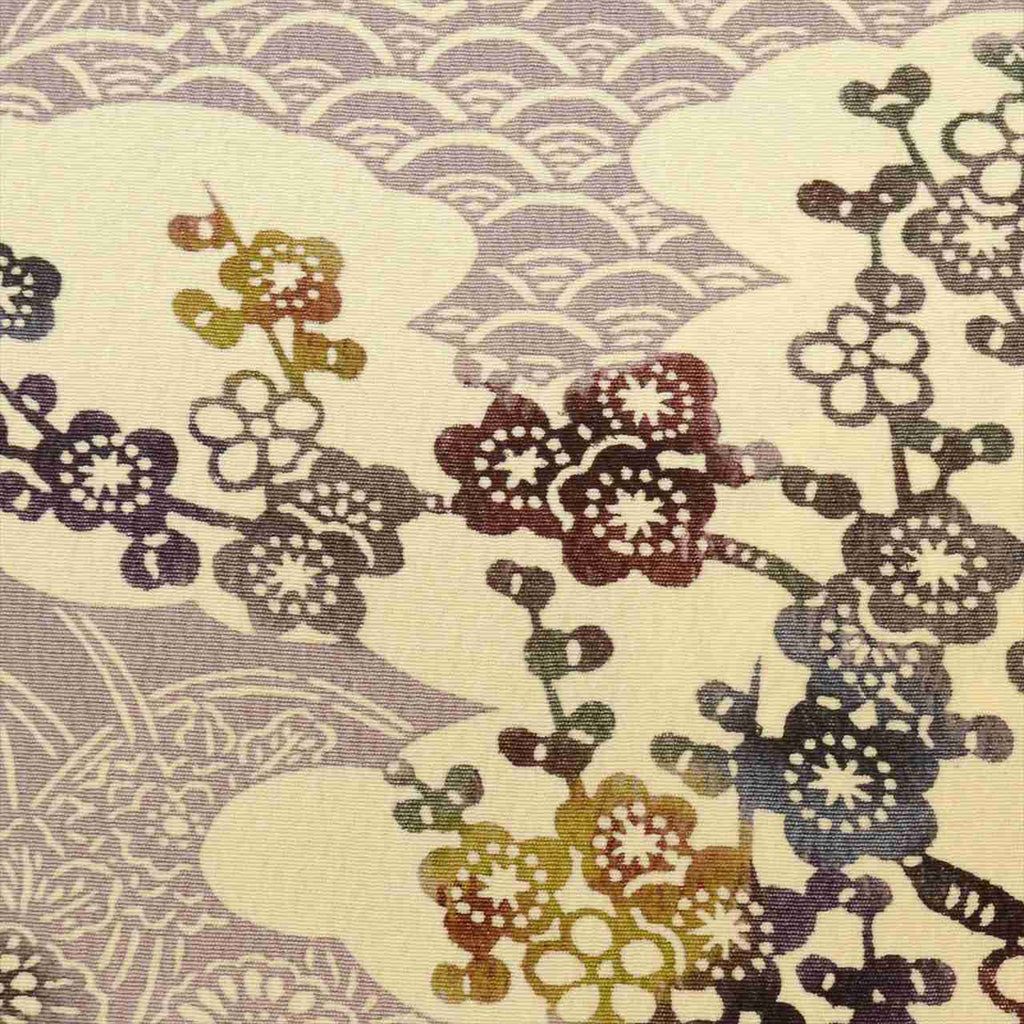 [Used] Komon (small patterned) recycled kimono, pure silk, lined, length 158.5cm (62.4in) (size M), sleeve length 67.5cm (26.6in), purple, floral pattern, stencil dyed, high quality, semi-formal, spring, summer, autumn, winter, ready-made. 