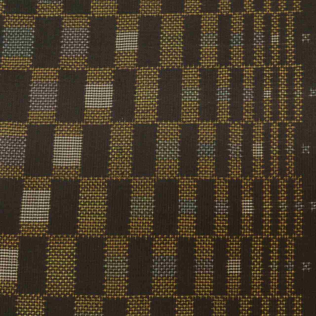 Vintage Japanese Kimono | Oshima Tsumugi | Brown Silk | Checkerboard | Mud-dyed | 7-thread | Kata-su | Unused | Sustainable | uu0662b