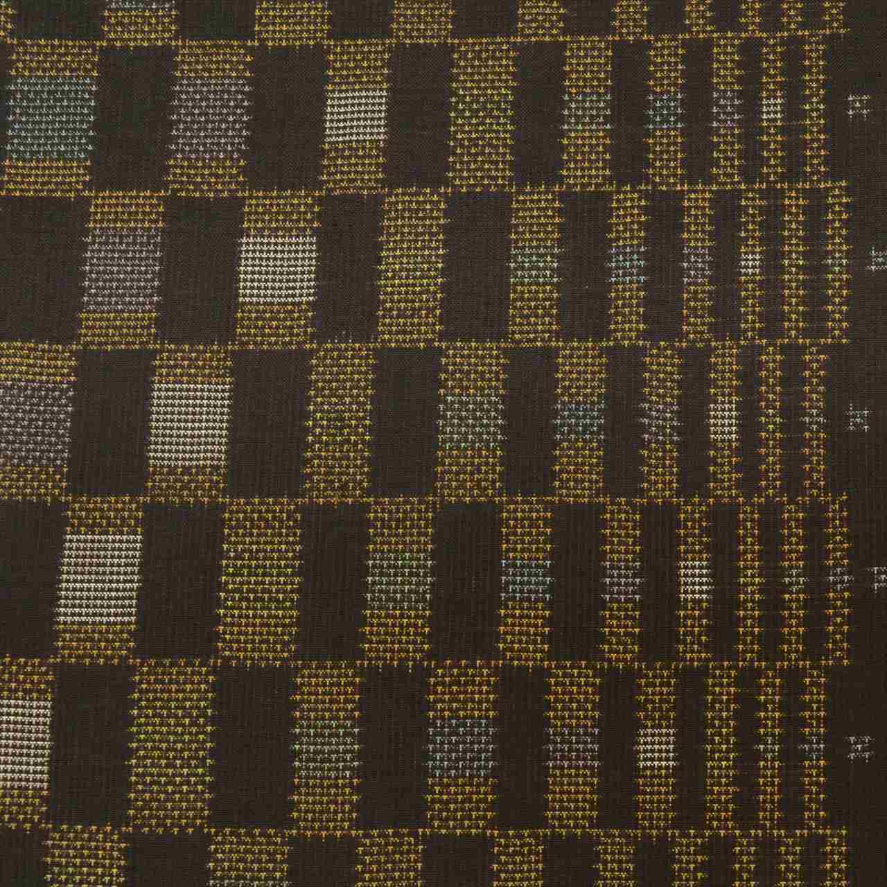 Vintage Japanese Kimono | Oshima Tsumugi | Brown Silk | Checkerboard | Mud-dyed | 7-thread | Kata-su | Unused | Sustainable | uu0662b
