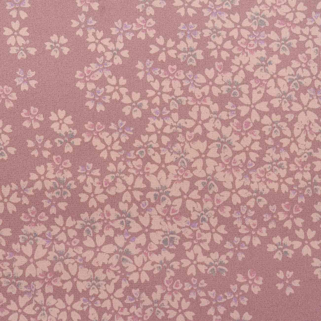 [Used] Komon (small patterned) recycled kimono, pure silk, lined, length 159.0cm (62.6in) (size M), sleeve length 63.5cm (25.0in), unused, purple, cherry blossom pattern, crepe fabric, high quality, semi-formal, spring, summer, autumn, winter, ready-made. 