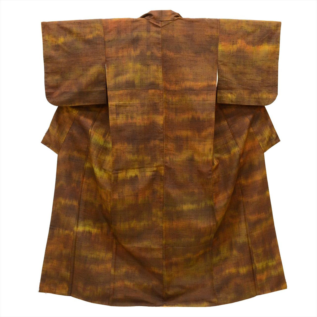 Vintage Japanese Kimono | Tsumugi | Brown Silk | Bokashi Ombre | Size M | Sustainable | uu0683b