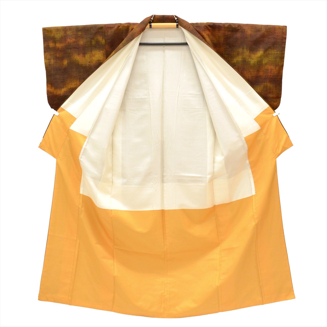 Vintage Japanese Kimono | Tsumugi | Brown Silk | Bokashi Ombre | Size M | Sustainable | uu0683b