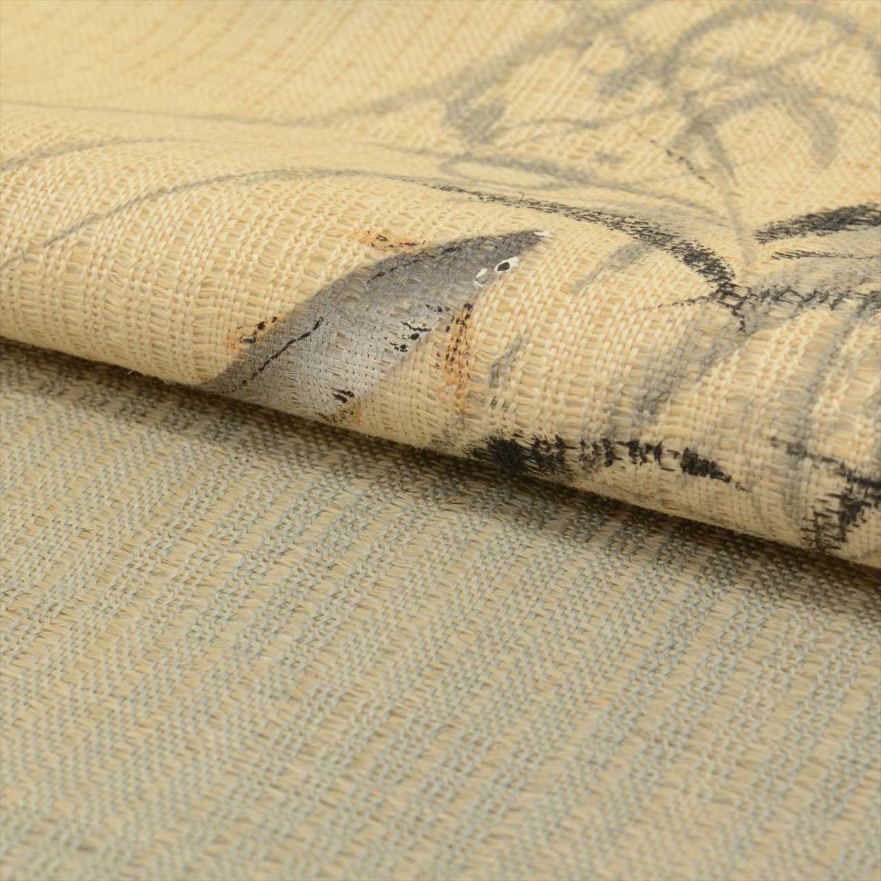 Vintage Japanese Obi | Summer Nagoya Obi | Green Linen | Sweetfish Pattern | Antique | Nine-sun | Sustainable | uu0706b
