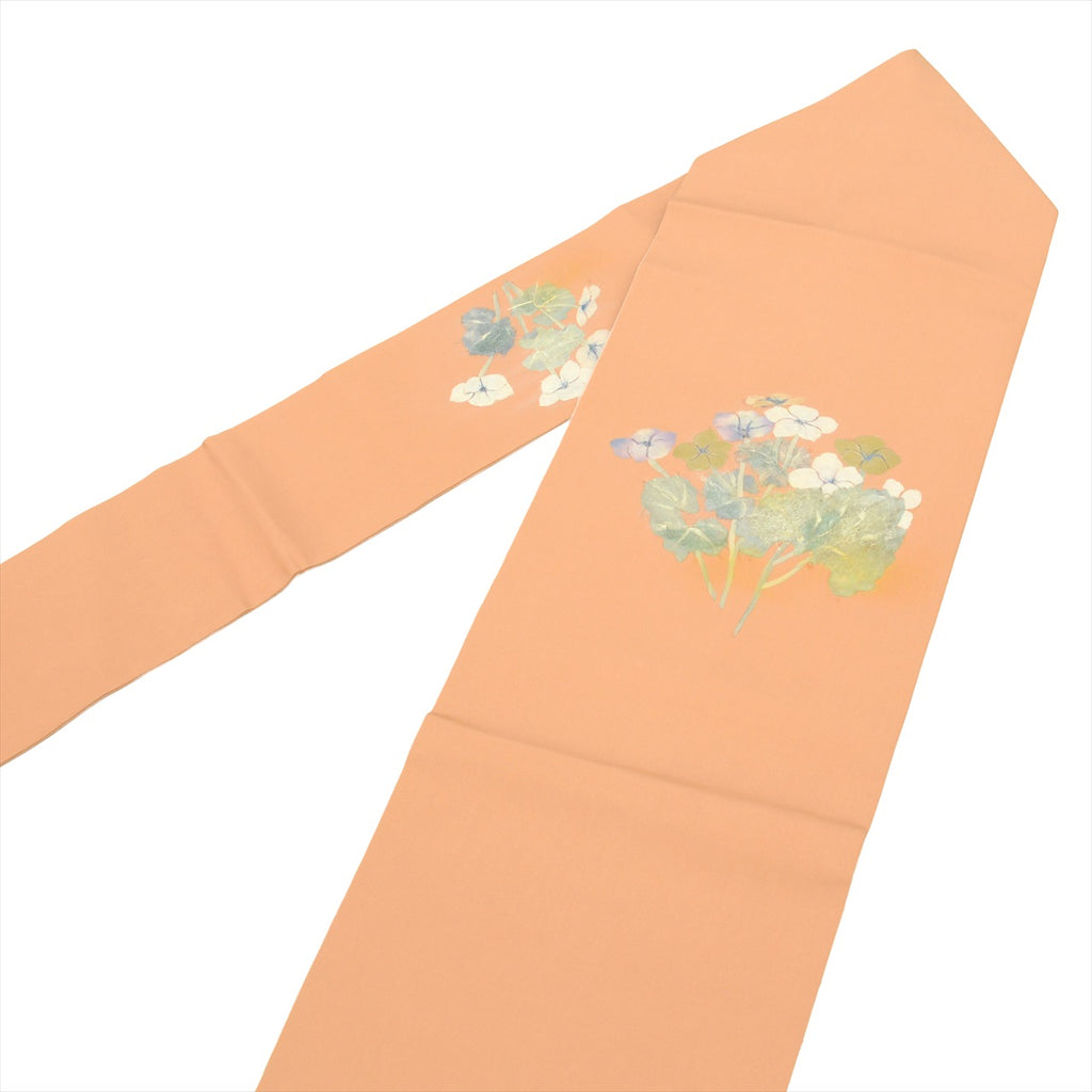 Vintage Japanese Obi | Nagoya Obi | Pink Silk Habutae | Floral | Chigiri-e Paper Collage Technique | Sustainable | uu0714b