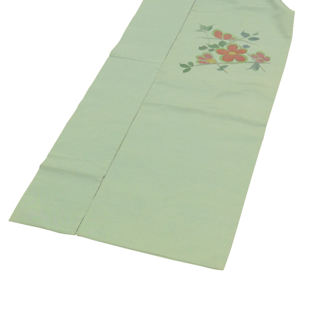 Vintage Japanese Obi | Nagoya Obi | Green Silk | Floral Pattern | Casual | Sustainable | uu0721b