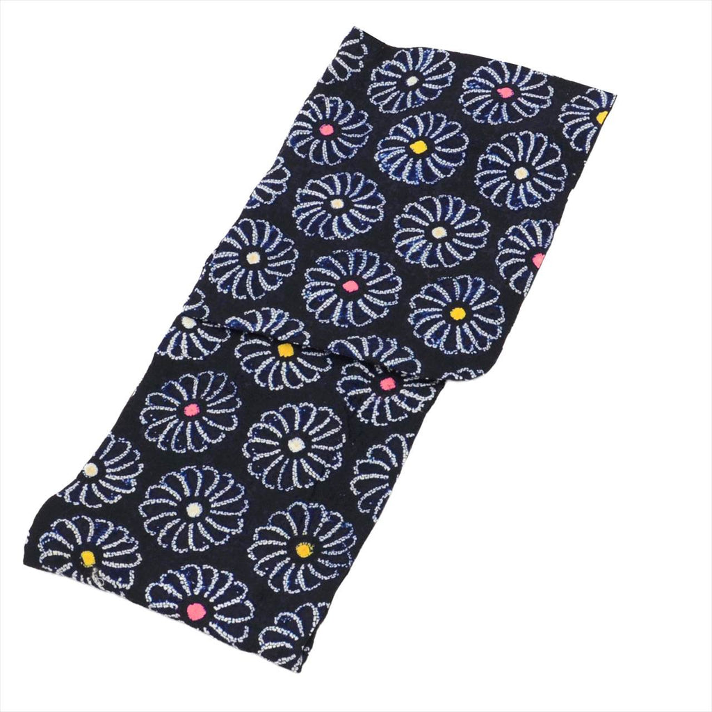 Vintage Japanese Yukata | Women's Yukata | Navy Cotton | Floral | Arimatsu Narumi Shibori | Size M | Sustainable | uu0776b