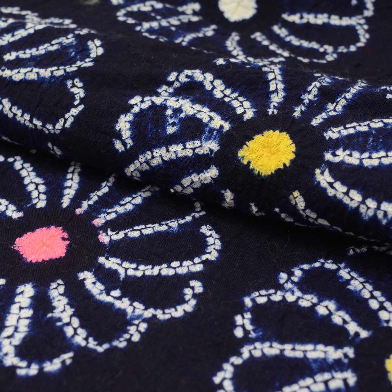 Vintage Japanese Yukata | Women's Yukata | Navy Cotton | Floral | Arimatsu Narumi Shibori | Size M | Sustainable | uu0776b