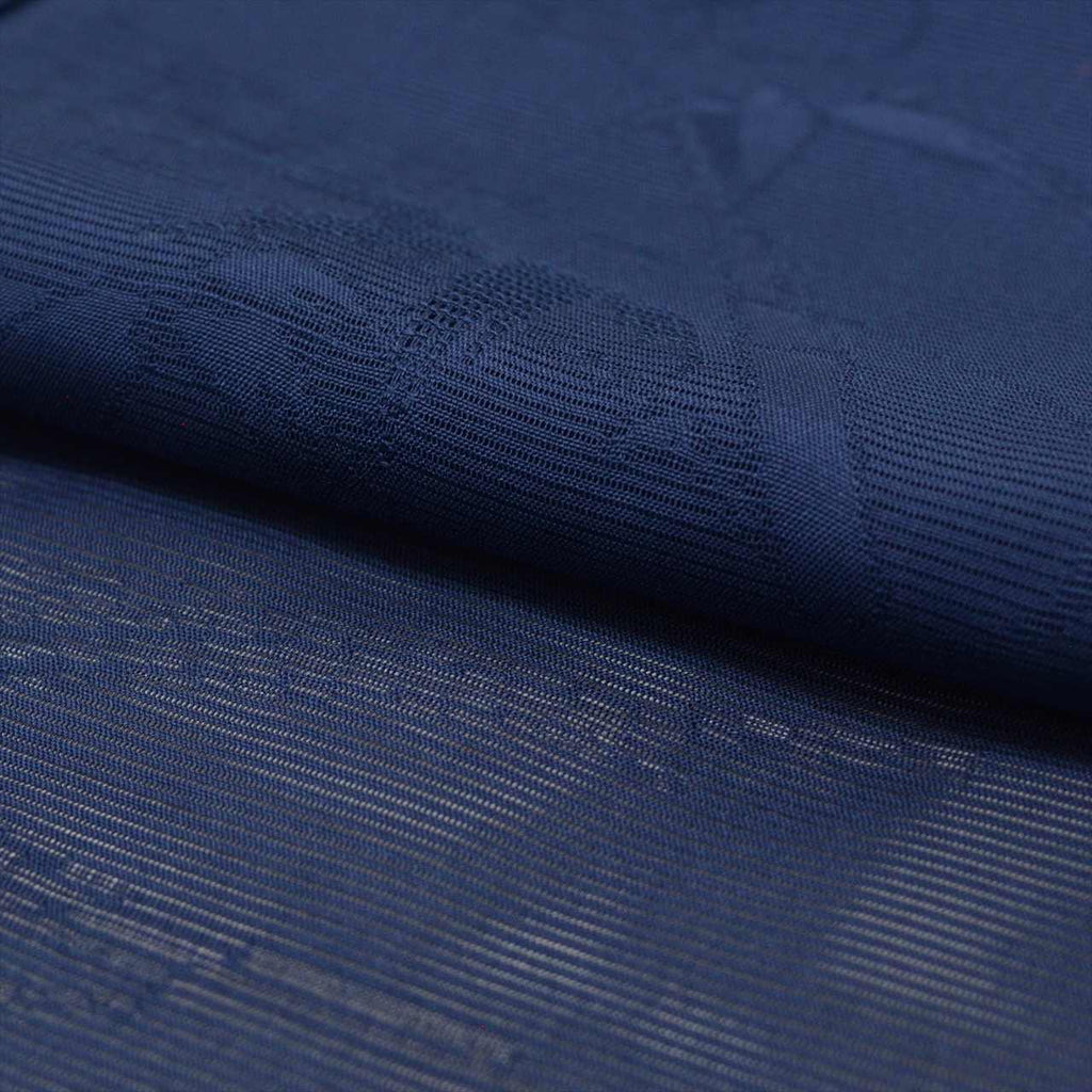 Vintage Japanese Kimono | Summer Iro-Muji | Navy Silk Ro | Stream Bamboo Ground Weave | Petite Size S | Sustainable | uu0783b