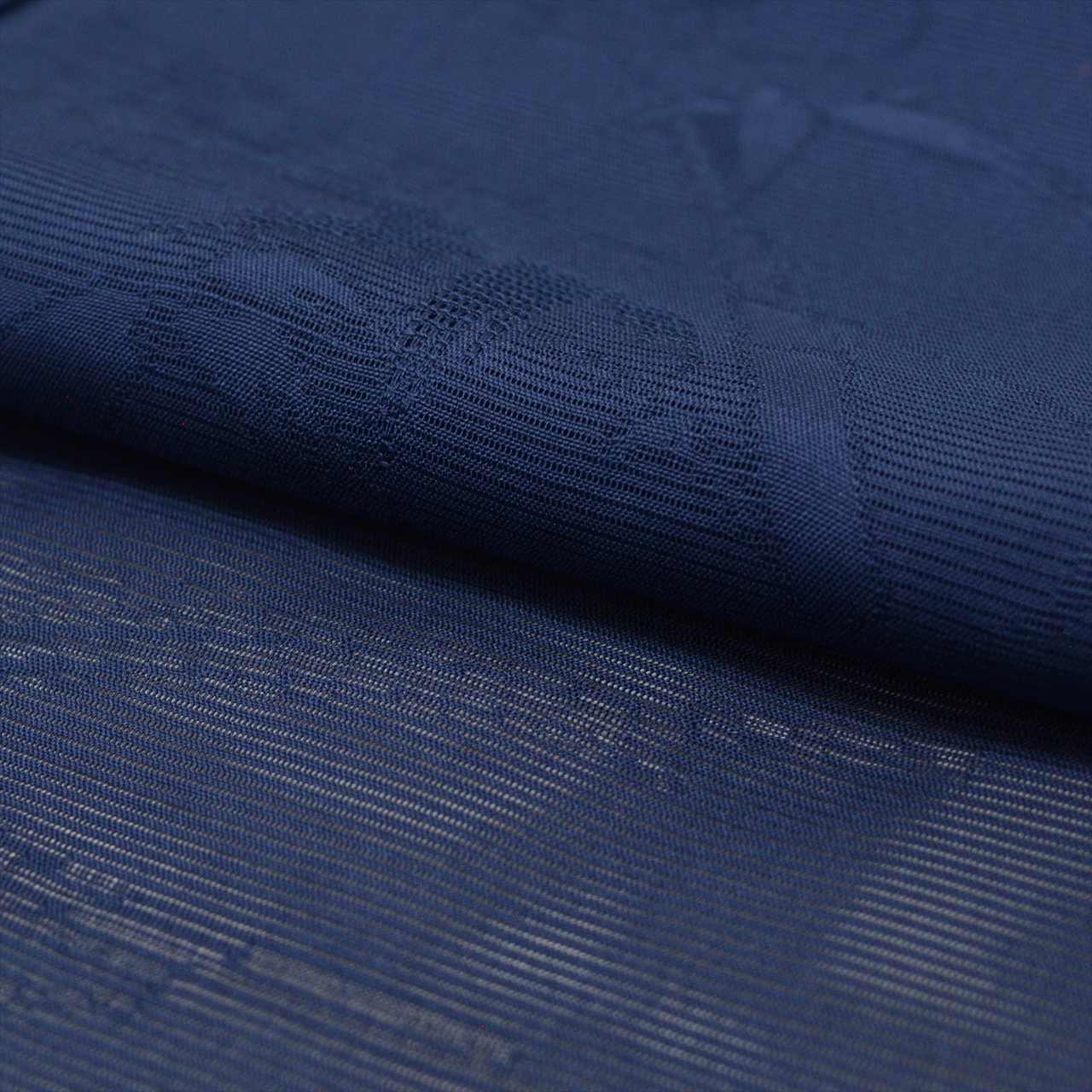 Vintage Japanese Kimono | Summer Iro-Muji | Navy Silk Ro | Stream Bamboo Ground Weave | Petite Size S | Sustainable | uu0783b