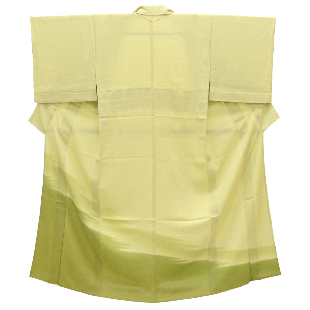Vintage Japanese Kimono | Tsukesage | Green Silk Tango Chirimen | Bokashi Ombre | Unlined | Petite Size S | Sustainable | uu0791b
