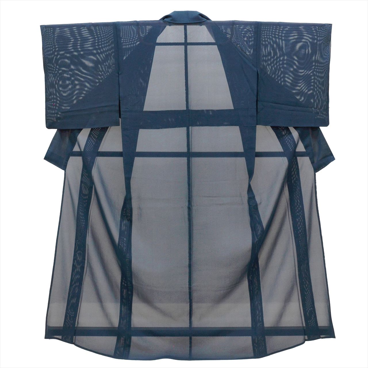 Vintage Japanese Kimono | Summer Iro-Muji | Navy Silk Ro | Size M | Sustainable | uu0795b