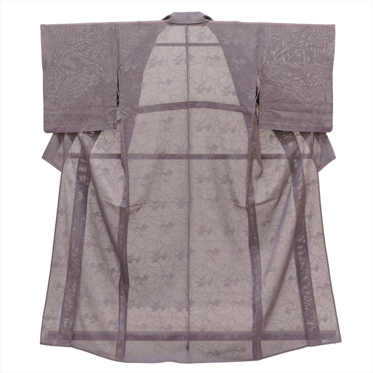 Vintage Japanese Kimono | Summer Komon | Purple Silk | Botanical Pattern | Excellent | Petite Size S | Sustainable | uu0800b