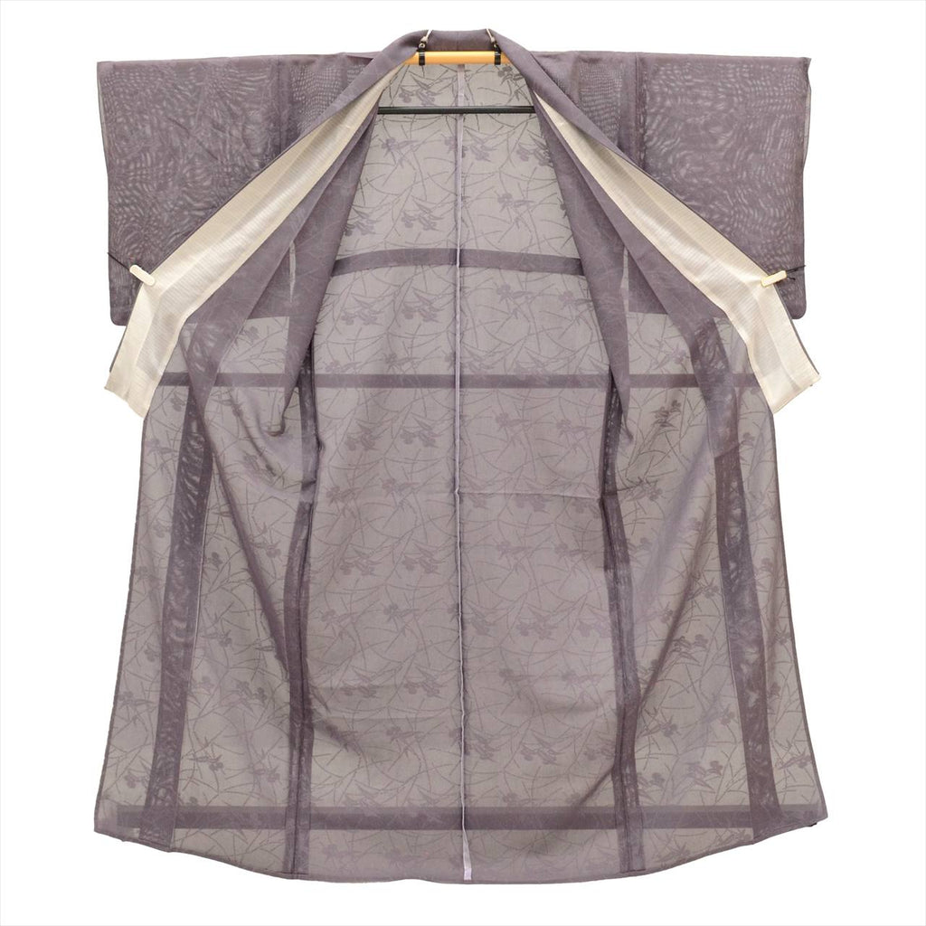 Vintage Japanese Kimono | Summer Komon | Purple Silk | Botanical Pattern | Excellent | Petite Size S | Sustainable | uu0800b