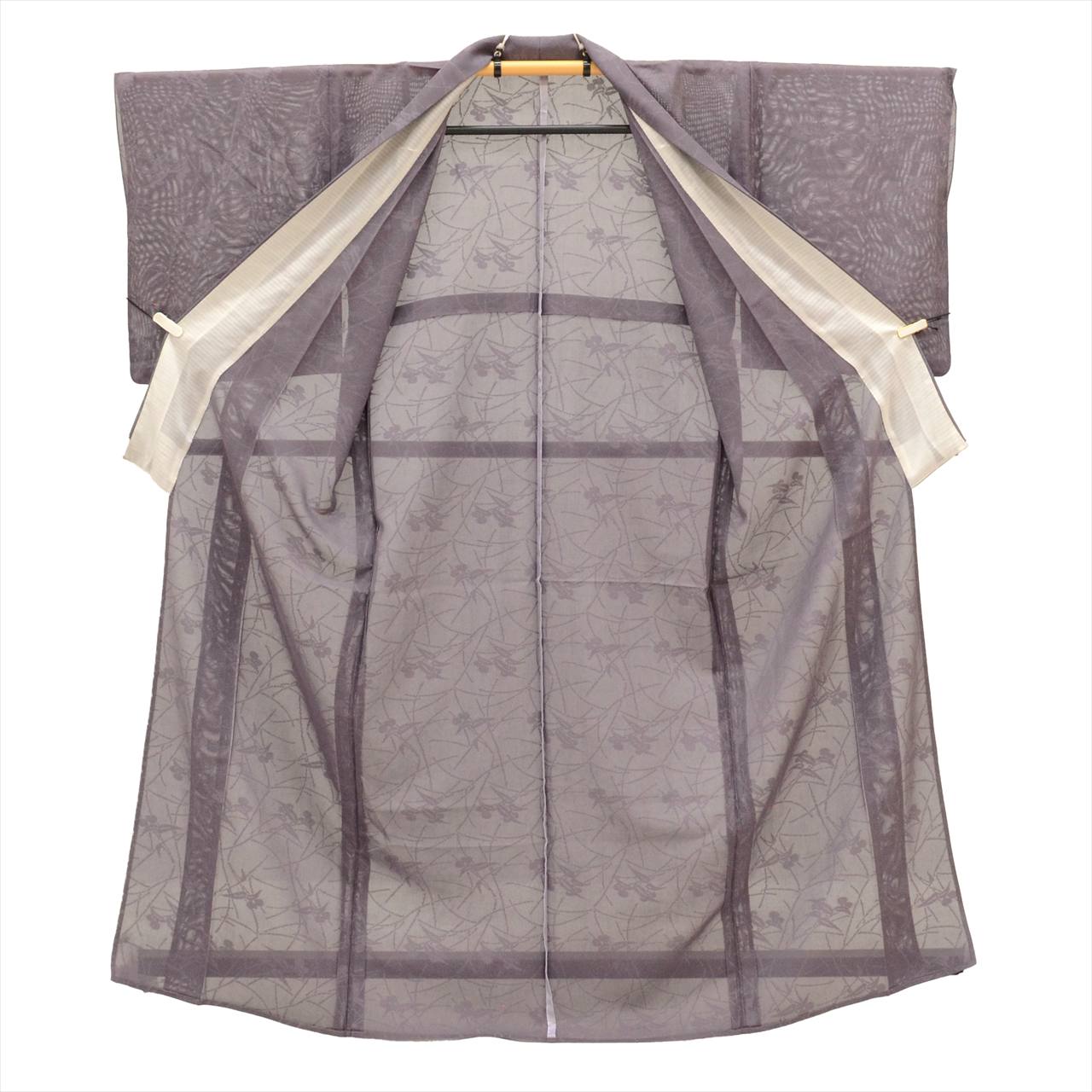 Vintage Japanese Kimono | Summer Komon | Purple Silk | Botanical Pattern | Excellent | Petite Size S | Sustainable | uu0800b