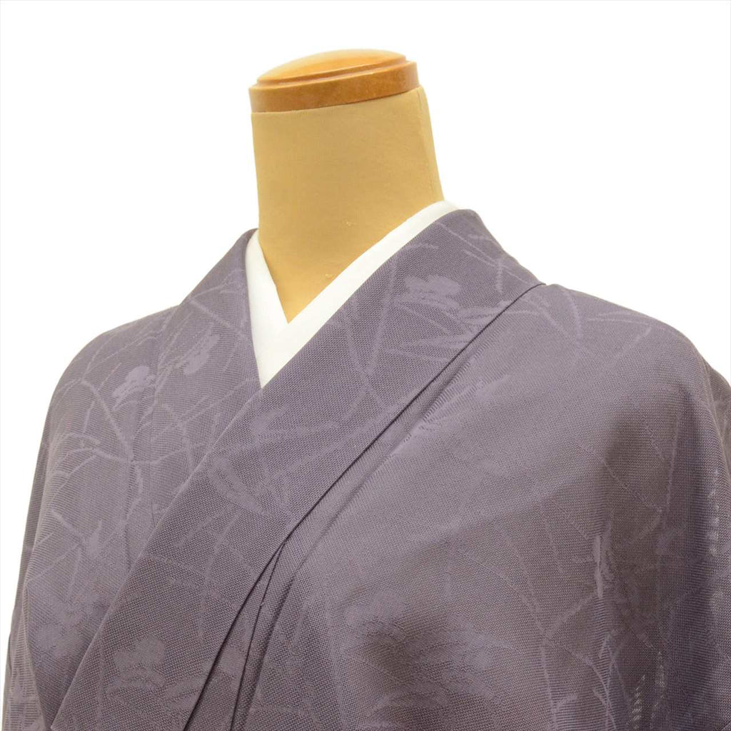 Vintage Japanese Kimono | Summer Komon | Purple Silk | Botanical Pattern | Excellent | Petite Size S | Sustainable | uu0800b