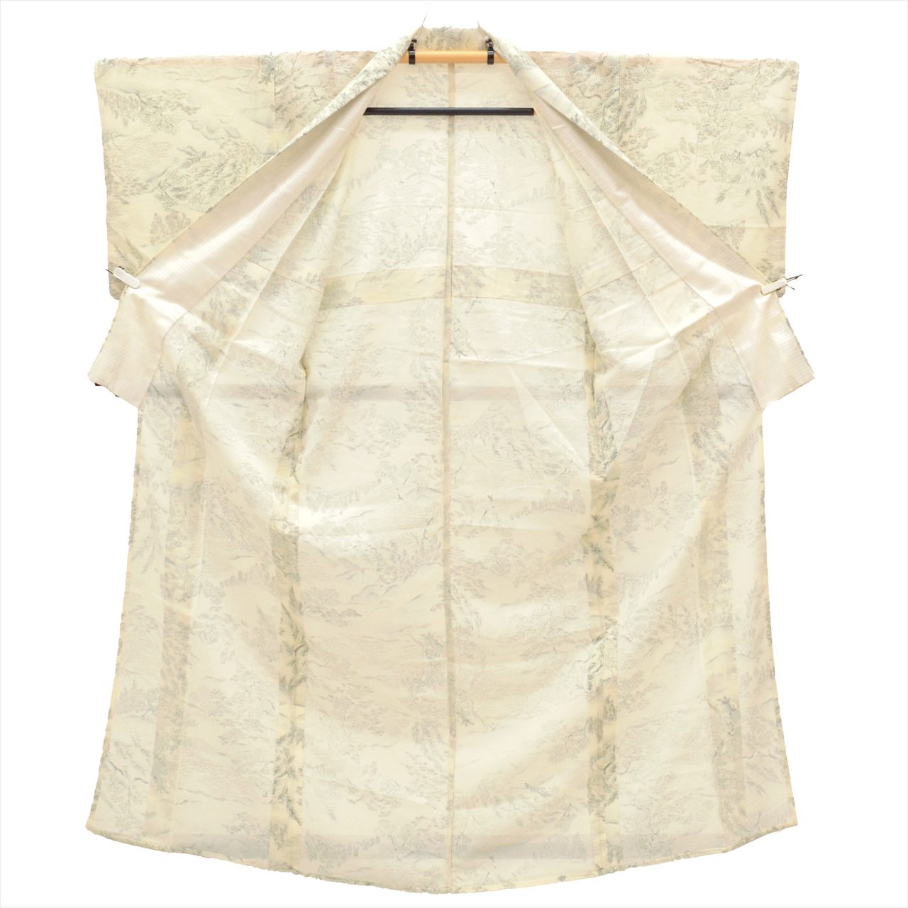 Vintage Japanese Kimono | Summer Komon | White Silk Ro | Tree Pattern | Petite Size S | Sustainable | uu0801b