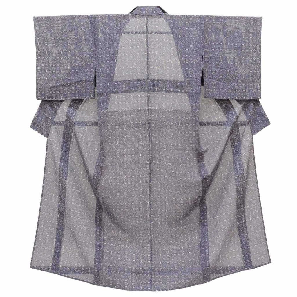 Vintage Japanese Kimono | Summer Komon | Purple Silk Ro | Tortoiseshell Floral | Petite Size S | Sustainable | uu0808b