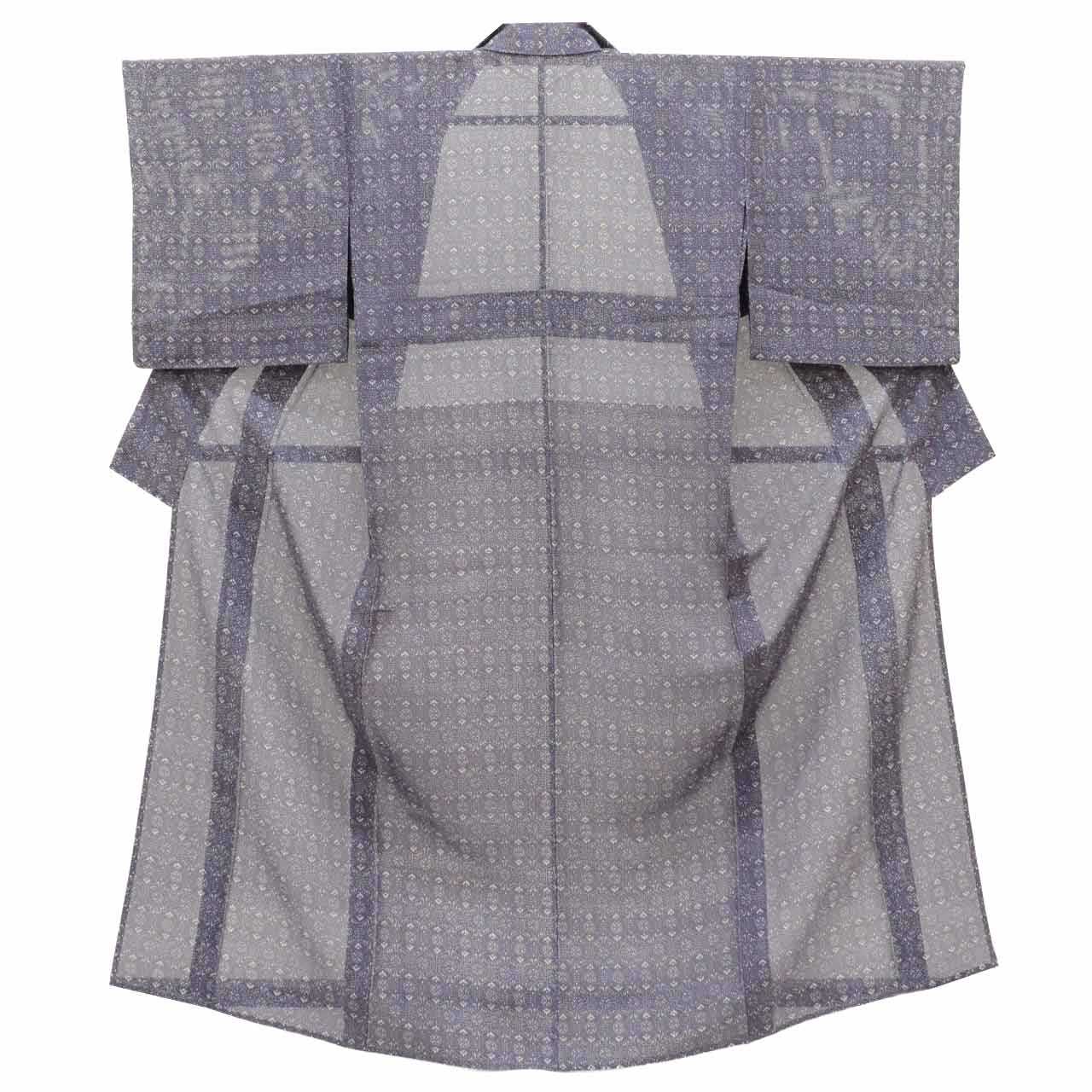 Vintage Japanese Kimono | Summer Komon | Purple Silk Ro | Tortoiseshell Floral | Petite Size S | Sustainable | uu0808b