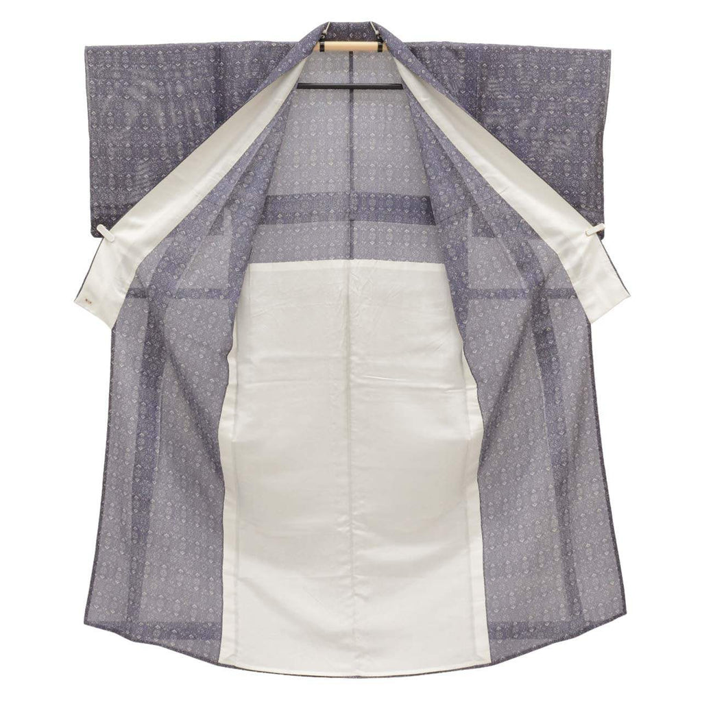 Vintage Japanese Kimono | Summer Komon | Purple Silk Ro | Tortoiseshell Floral | Petite Size S | Sustainable | uu0808b