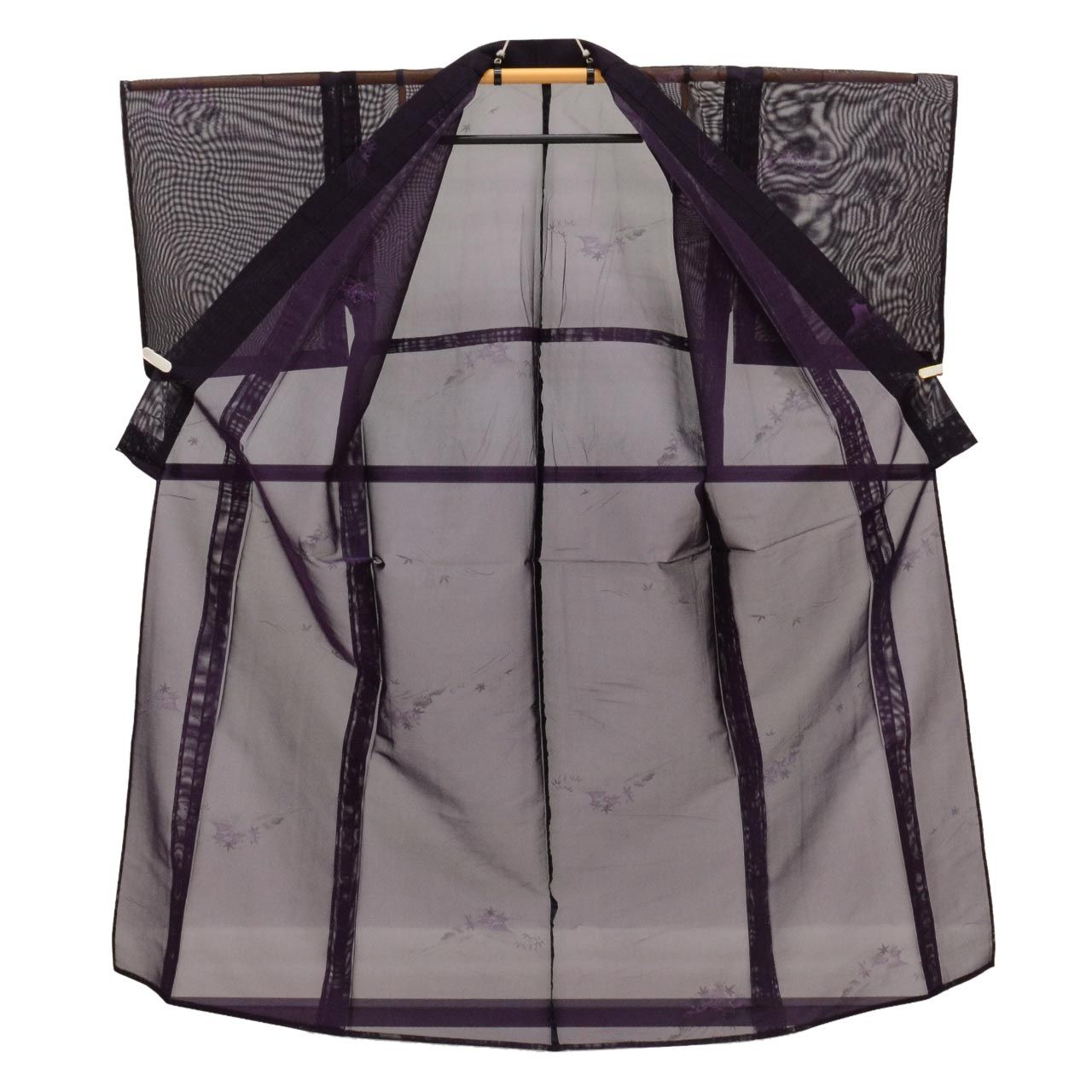 Vintage Japanese Kimono | Summer Komon | Purple Silk Sha | Autumn Maple Pattern | Petite Size S | Sustainable | uu0809b