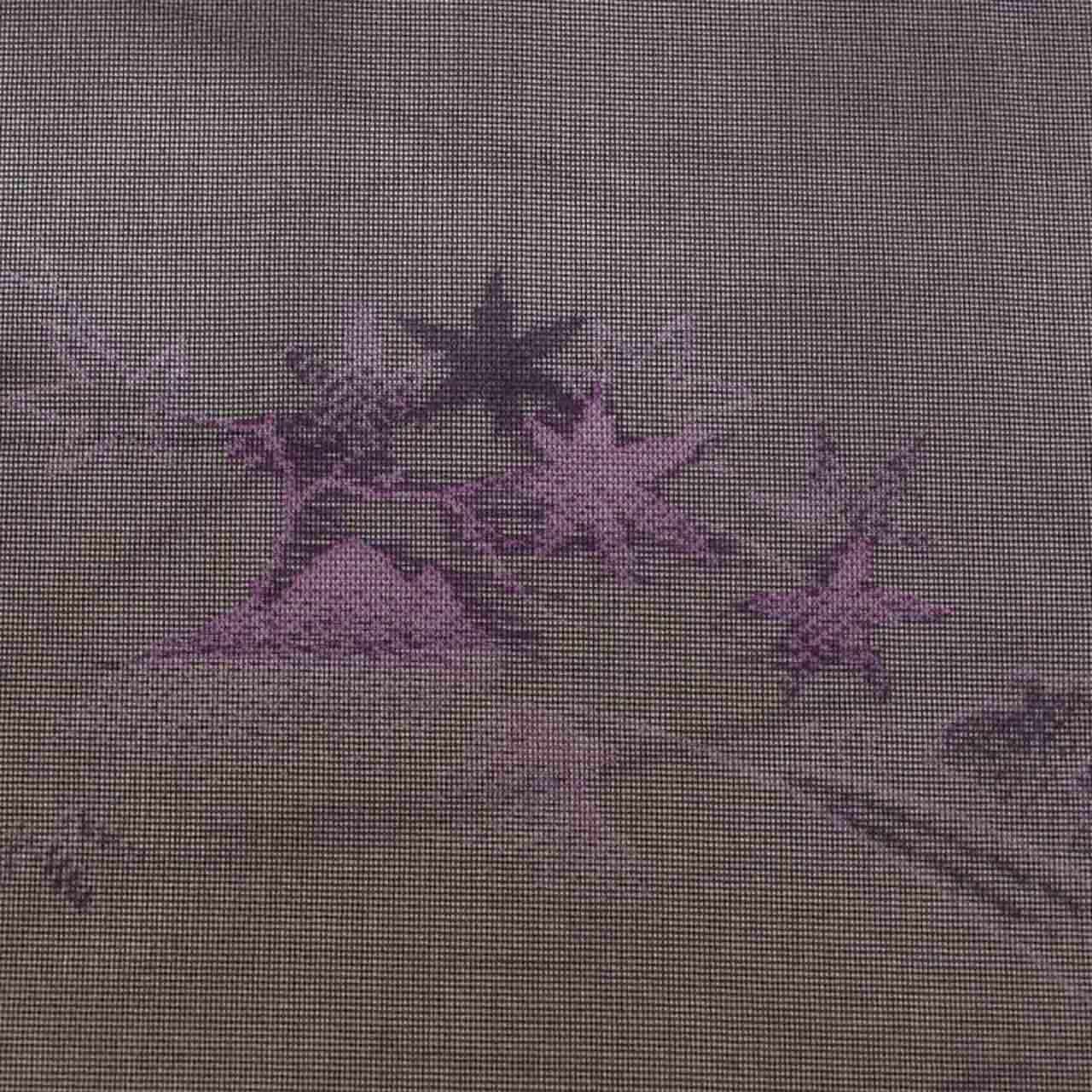 Vintage Japanese Kimono | Summer Komon | Purple Silk Sha | Autumn Maple Pattern | Petite Size S | Sustainable | uu0809b
