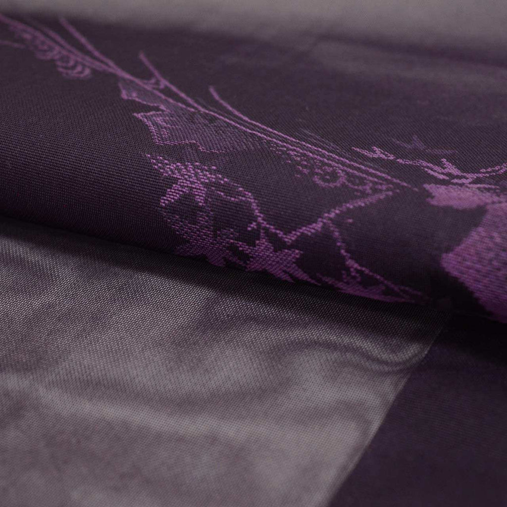 Vintage Japanese Kimono | Summer Komon | Purple Silk Sha | Autumn Maple Pattern | Petite Size S | Sustainable | uu0809b