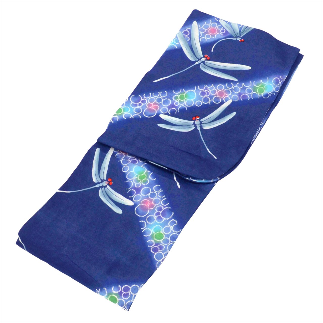 Vintage Japanese Yukata | Women's Yukata | Navy Cotton | Dragonfly Pattern | Koma-ji Chuzome | Size L | Sustainable | uu0820b