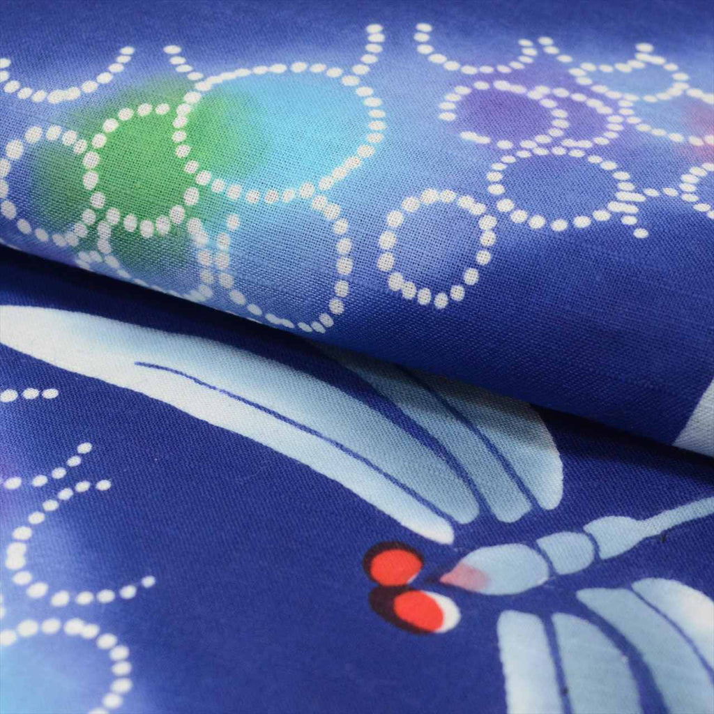 Vintage Japanese Yukata | Women's Yukata | Navy Cotton | Dragonfly Pattern | Koma-ji Chuzome | Size L | Sustainable | uu0820b